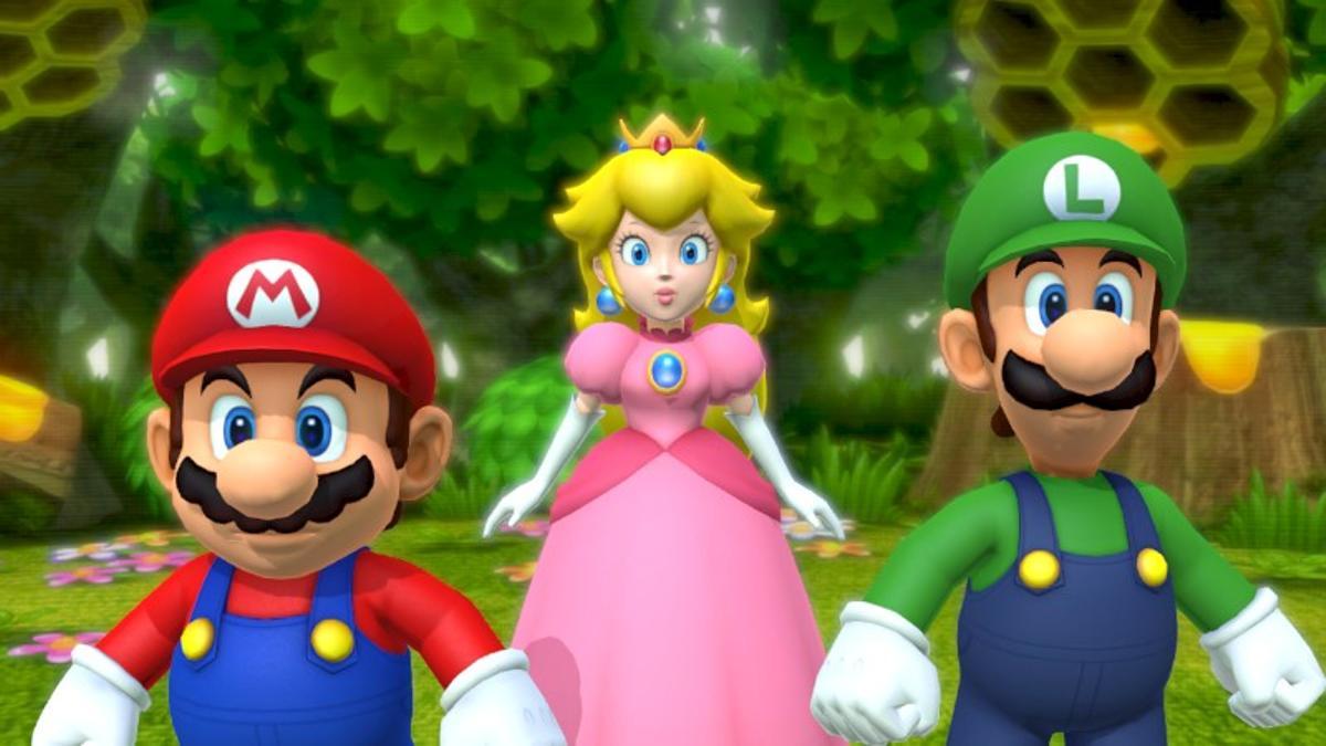 Mario Bros, Princesa Peach y Luigi.