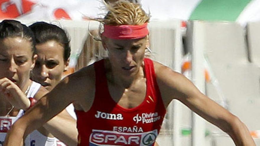 Marta Domínguez durante la prueba de los 3.000 obstáculos