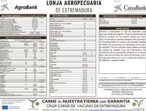 Lonja de Extremadura: estos son los precios actualizados a día 3 de septiembre de 2026