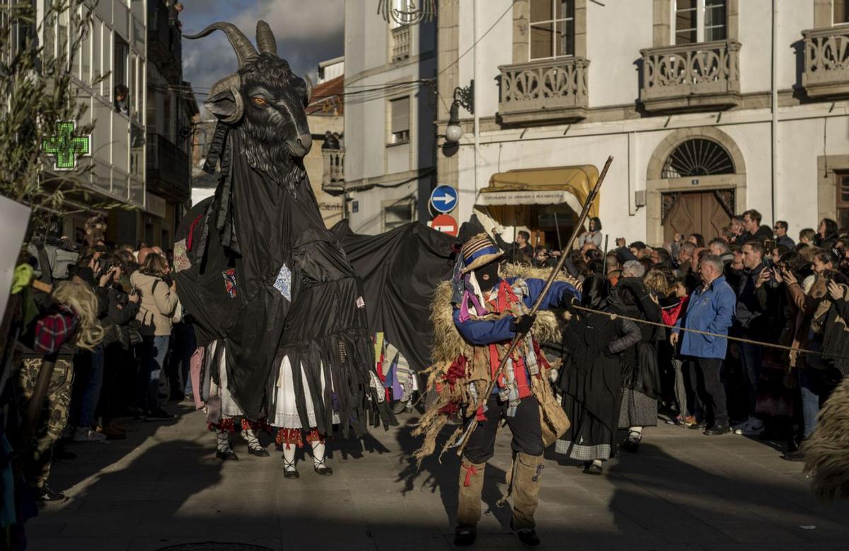 Las calles de  Viana do Bolo se llenaron de curiosos que fueron a descubrir diferentes figuras del carnaval de la península. |   // BRAIS LORENZO