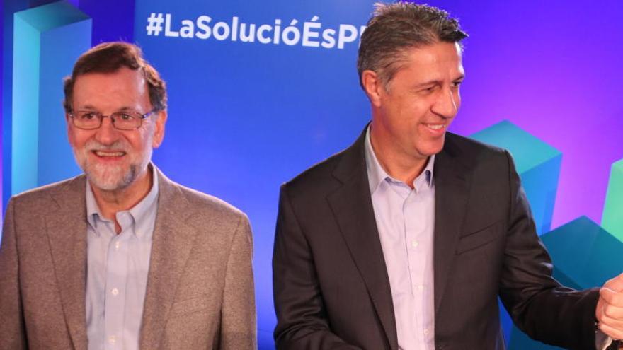 Mariano Rajoy i Xavier García Albiol al míting del PPC a Lleida