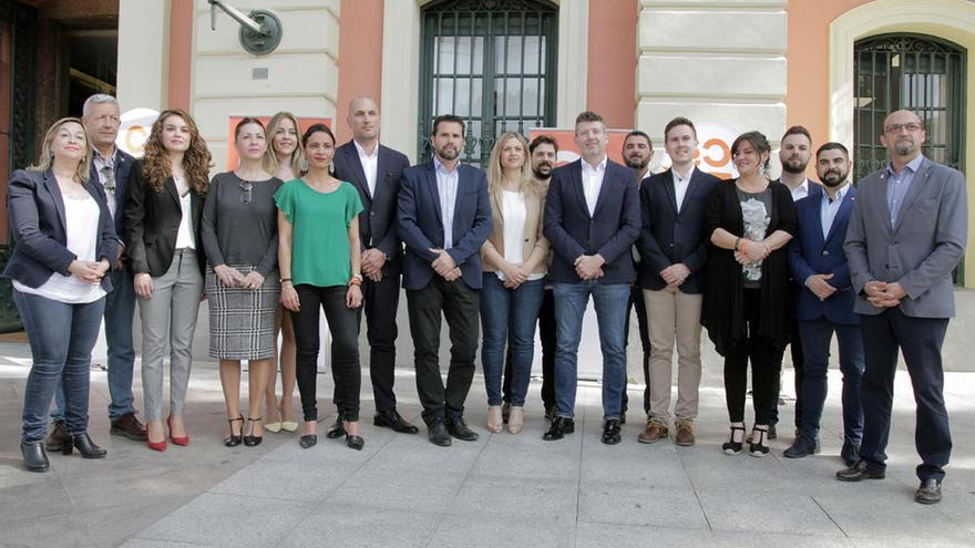 Miembros de la candidatura de Ciudadanos al Ayuntamiento de Murcia para las próximas elecciones.