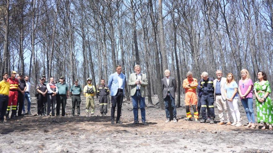 Pedro Sánchez visita la zona devastada por el incendio de Bejís