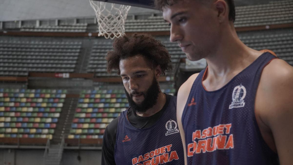 George Conditt, en el primer entrenamiento de pretemporada del Leyma Coruña.