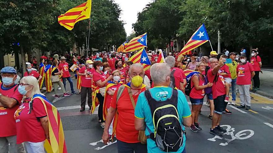 Punt de trobada dels manifestants de Berga, ahir | ARXIU PARTICULAR