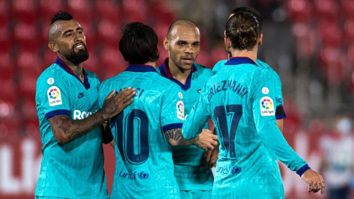 Braithwaite marcó en Mallorca su único gol oficial con el Barça