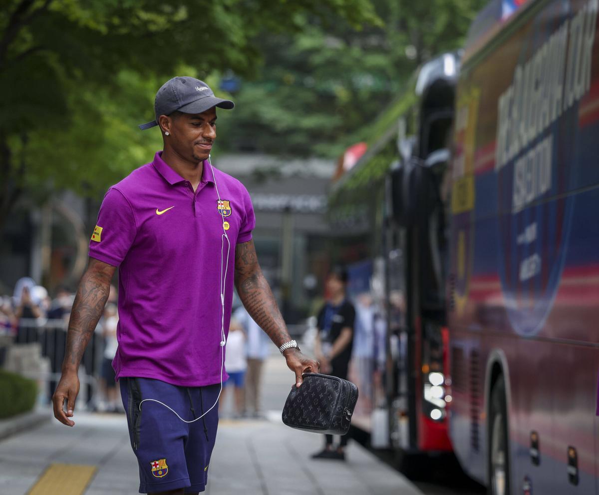 Marcus Rashford en la Gira Asiática con el Barcelona