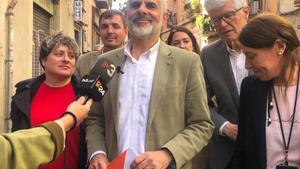 El líder de Cs en Catalunya y candidato al 12M, Carlos Carrizosa, en declaraciones a periodistas