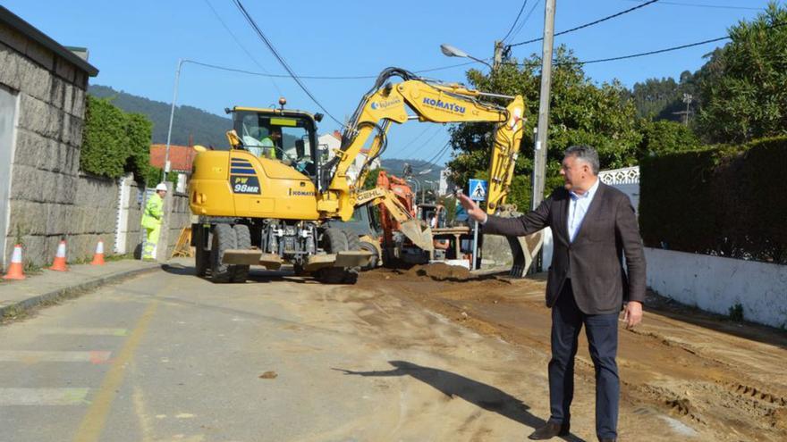 Telmo Martín, ayer, en las obras de Areas.