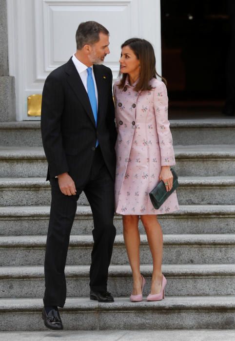 Spain's King Felipe and Queen Letizia wait to ...