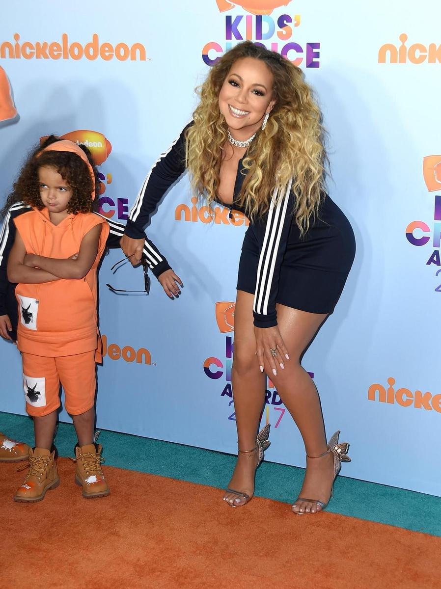 Mariah Carey con sus hijos en los Kids Choice Awards