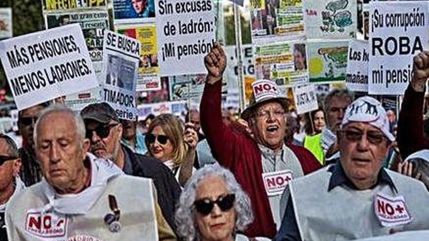 Una recent manifestació de pensionistes a Biscaia.