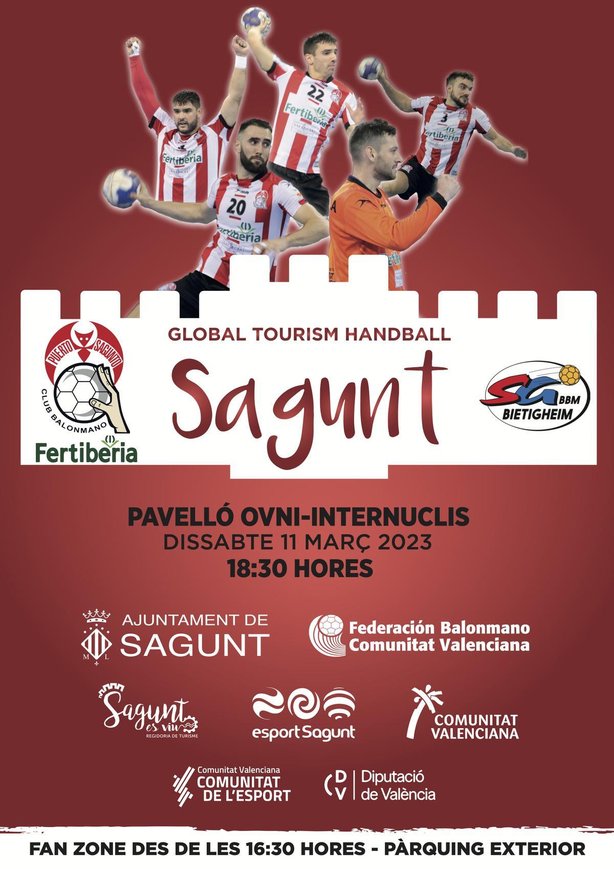 Cartel del Global Tourism Handball Sagunt.