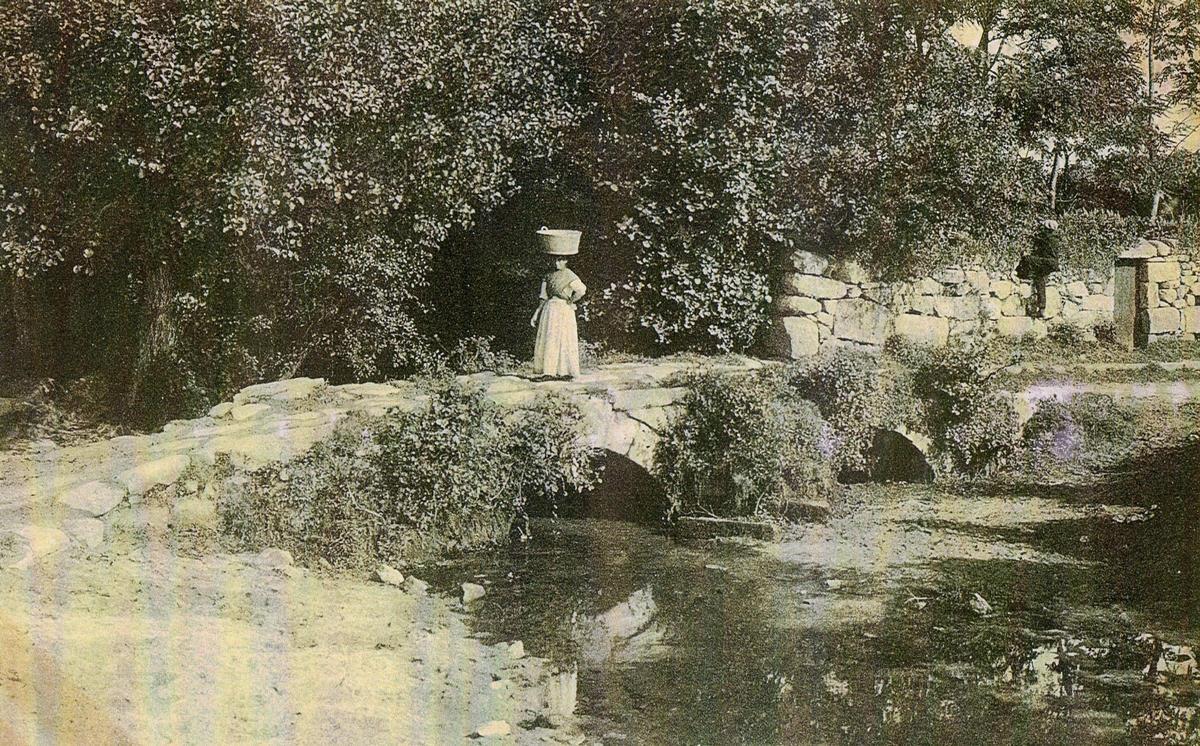 Foto histórica del puente sobre el río Gafos, también llamada Ponte do Marco.
