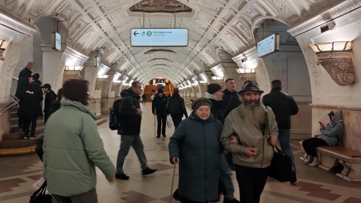 La estación de Belorrruskaya del metro de Moscú.