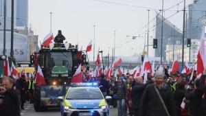 Una protesta de agricultores en Varsovia, este martes.
