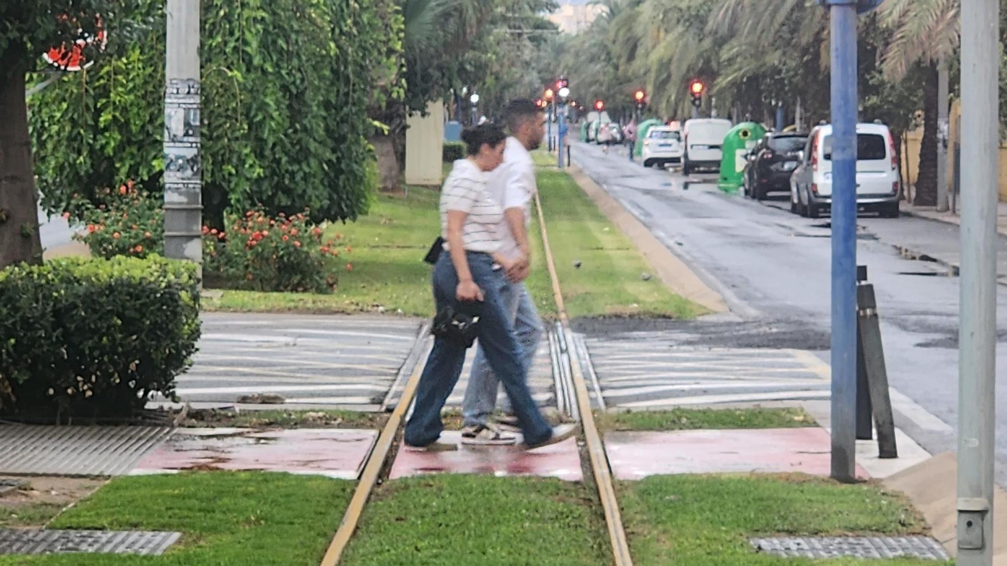 El TRAM sin circulación en Alicante por las lluvias