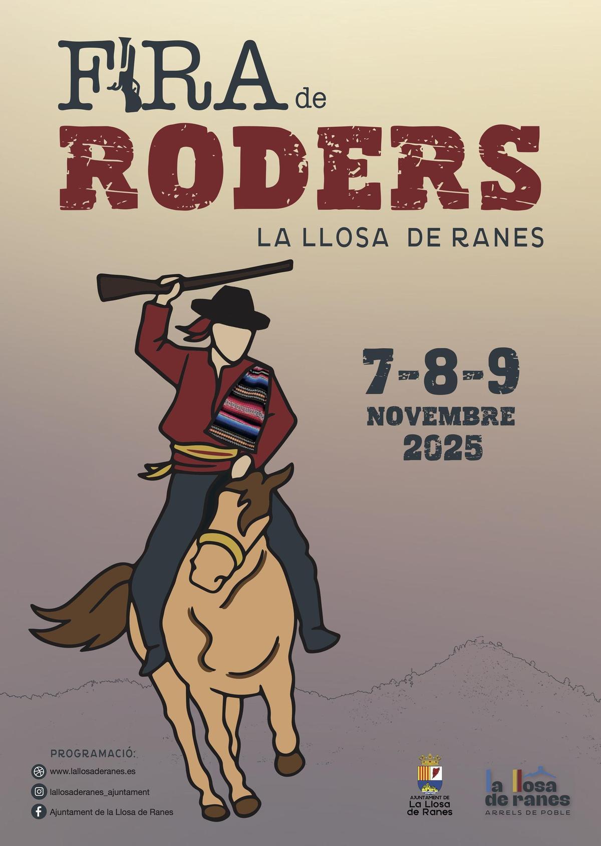 Cartel de la Fira de Roders de 2025 que se celebrará en la Llosa de Ranes.