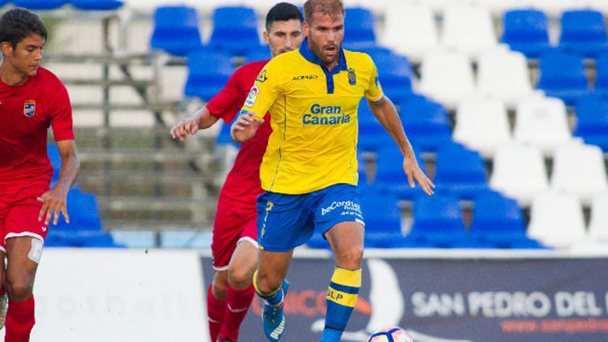 Alfredo Ortuño, en un amistoso con la UD durante la pasada pretemporada.