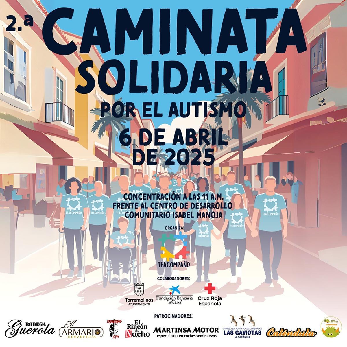 Cartel II Caminata Solidaria Torremolinos TEAcompaña