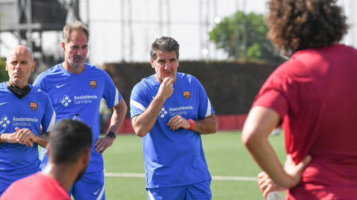 Ortega, en un entrenamiento en la Ciutat Esportiva