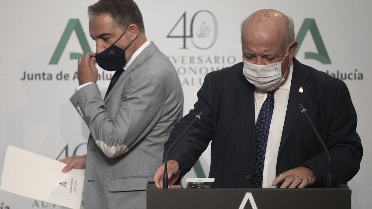 Bendodo y Aguirre, en la rueda de prensa posterior al Consejo de Gobierno.