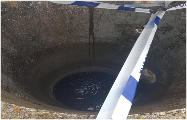 Los pozos precintados en Badajoz por la Policía Local