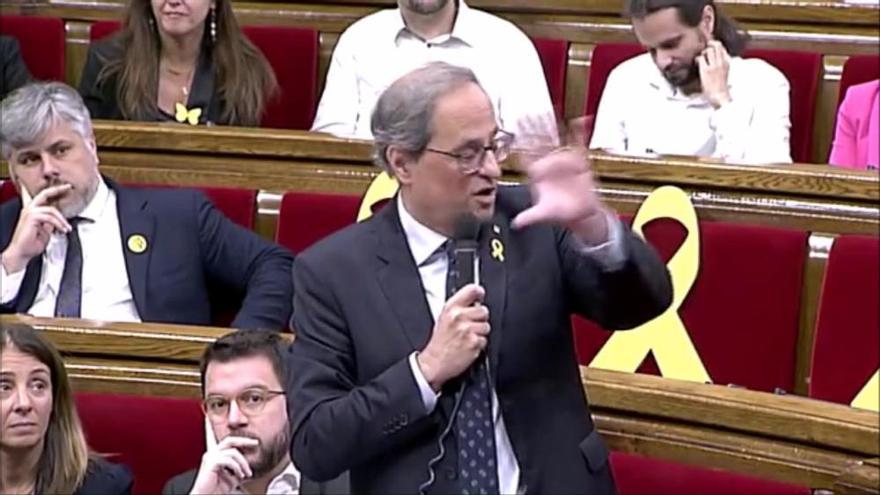 Torra, a Arrimadas: «Sent aquest silenci? És el que queda del seu pas pel Parlament, el no res»