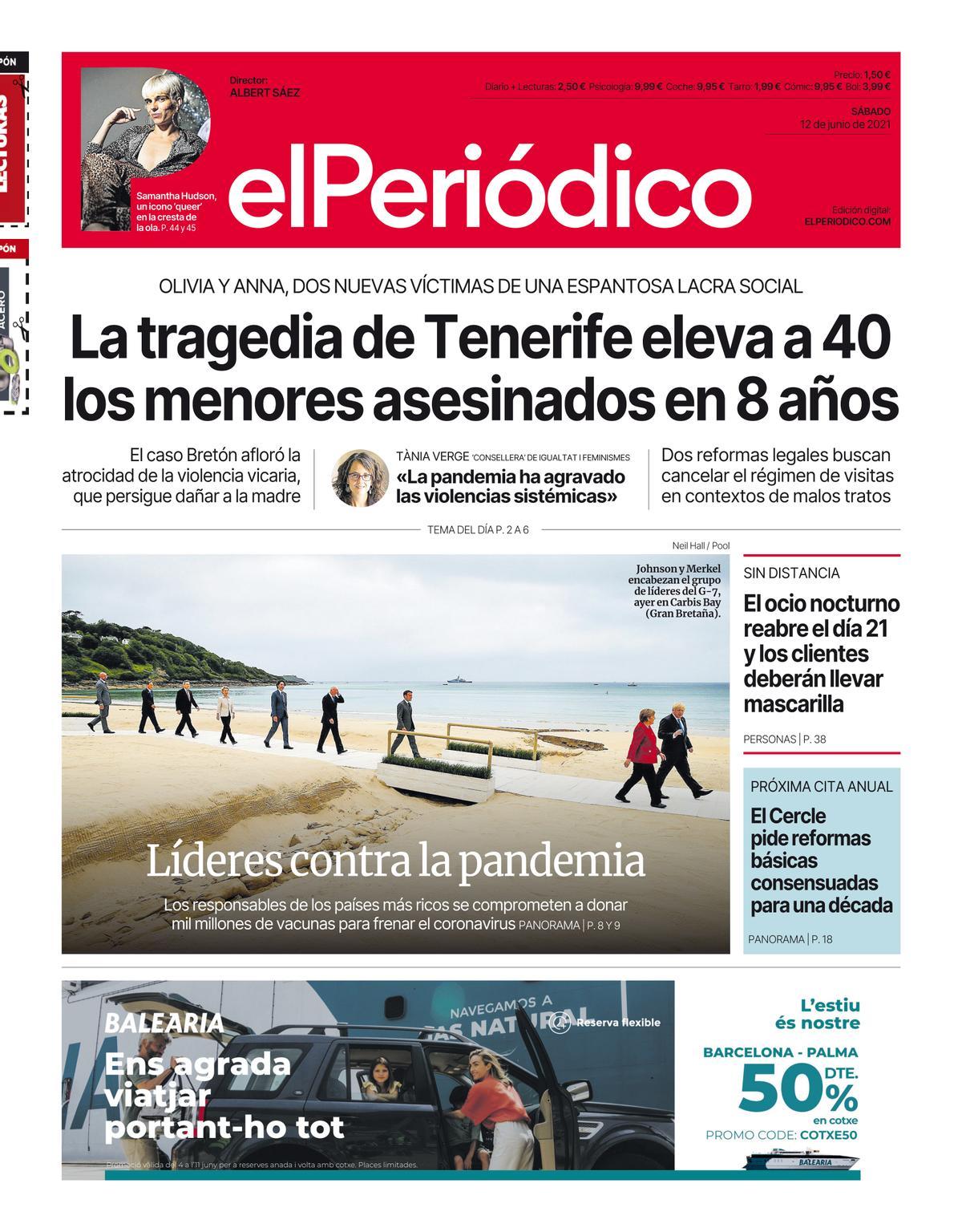 La portada d’EL PERIÓDICO del 3 de juny del 2021