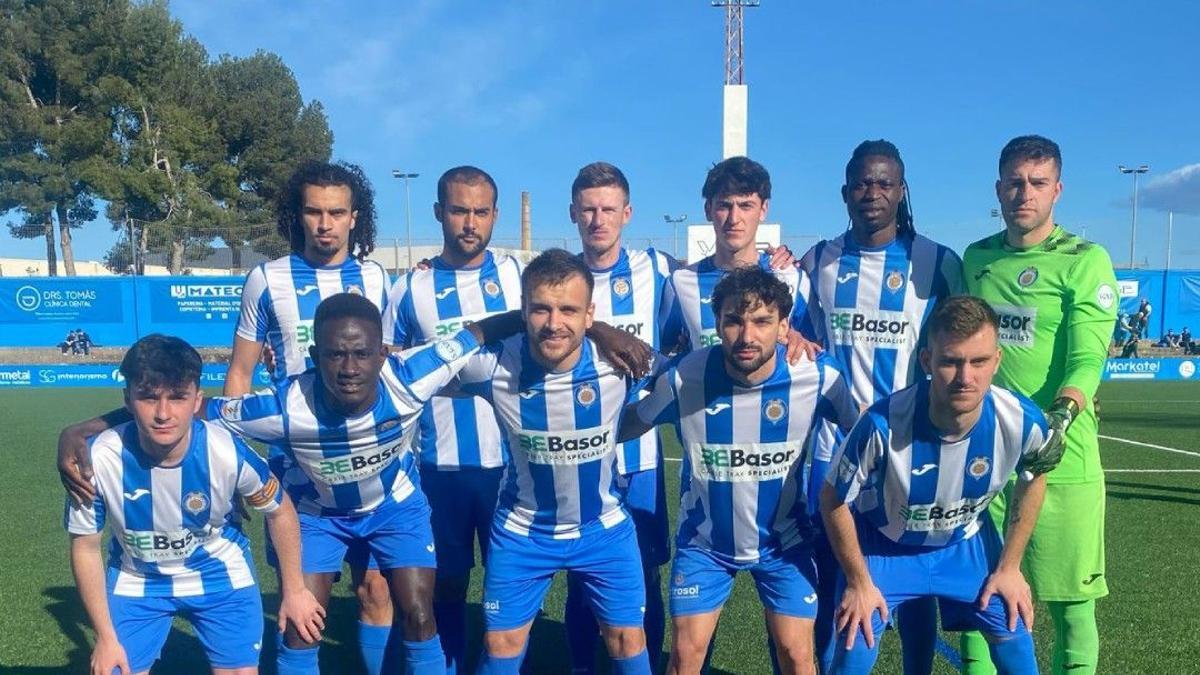 Once inicial del CF Gandia en el partido del pasado domingo
