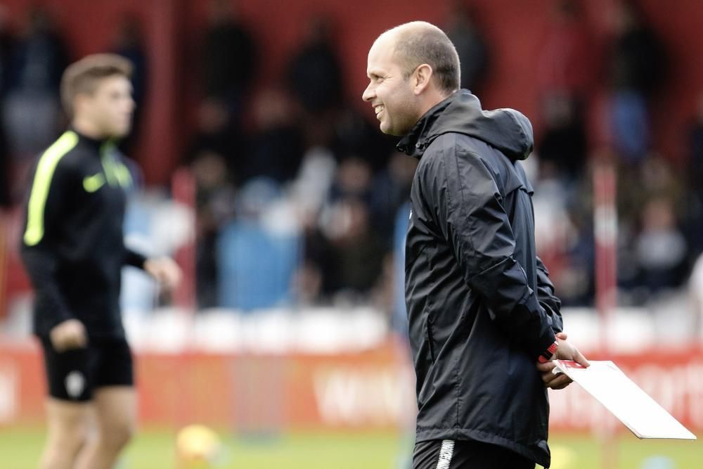 Primer entrenamiento de José Alberto como entrenador del Sporting