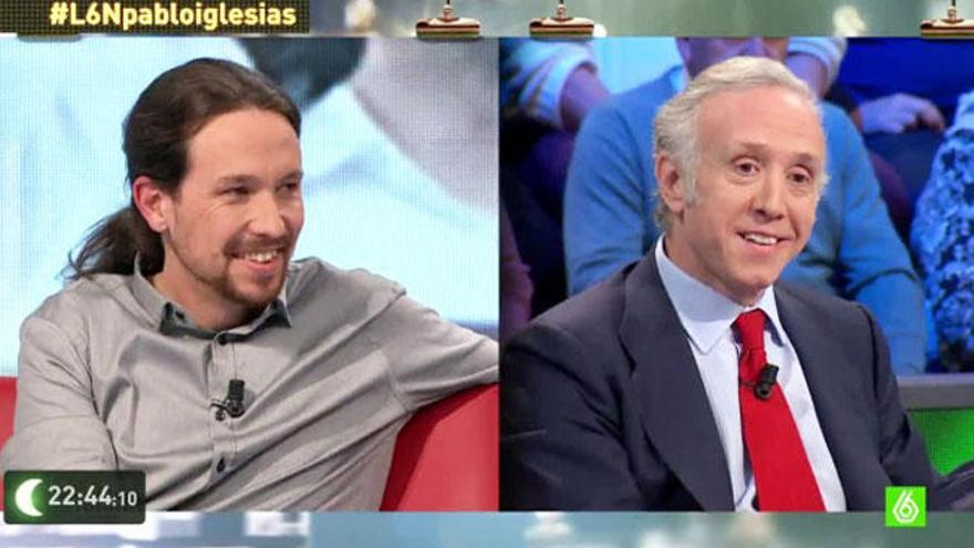 Pablo Iglesias y Eduardo Inda en 'laSextaNoche'.