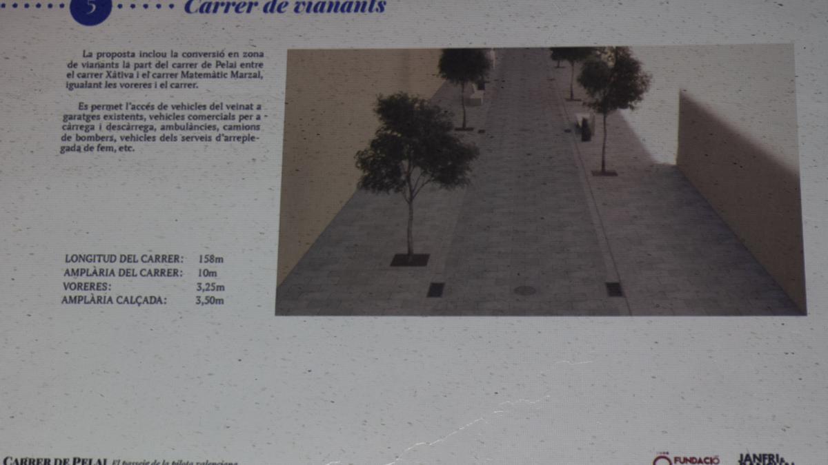 Detall del projecte de Janfri &amp; Ranchal, per al carrer per a vianants de Pelai.