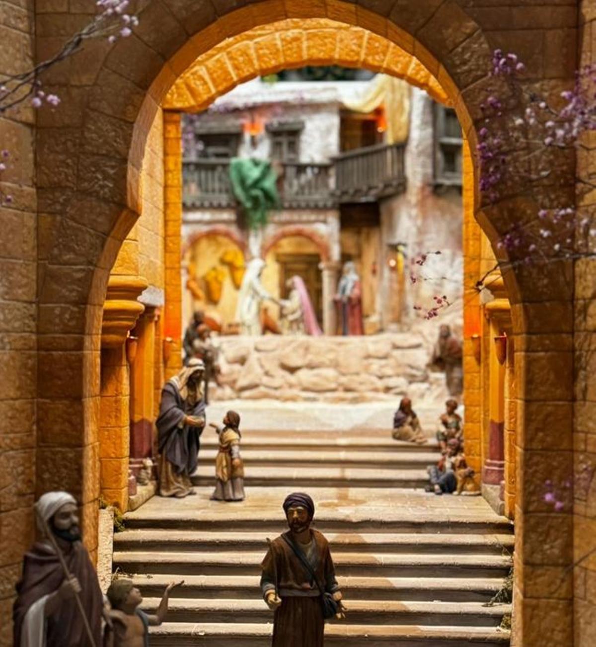 Una de las escenas del belén de la cofradía de Estudiantes.