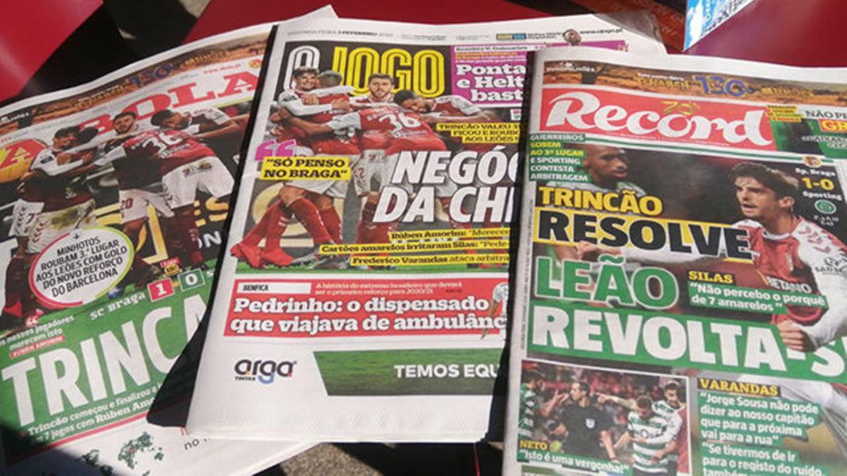 La prensa portuguesa se rinde a Trincao