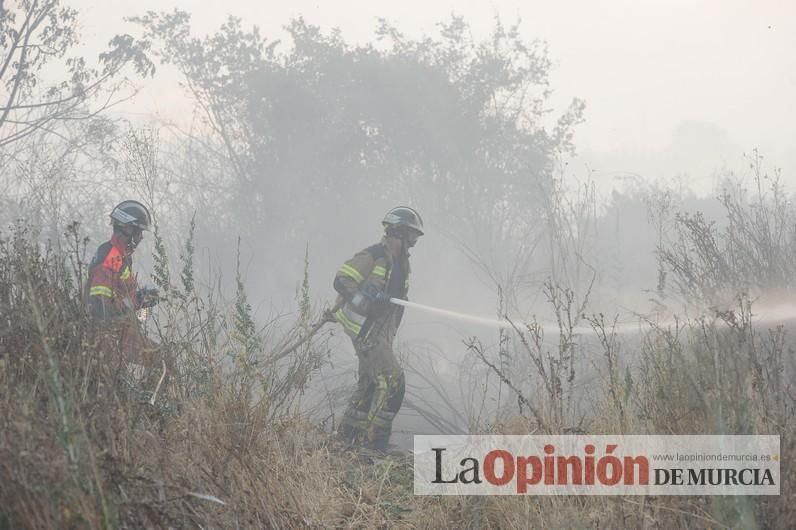 Aparatoso incendio en el Carril de los Manchegos de Murcia