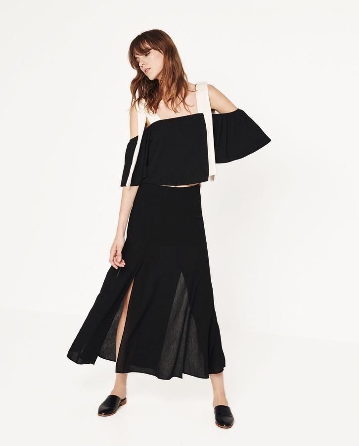 Coordina y vencerás, falda y top de Zara