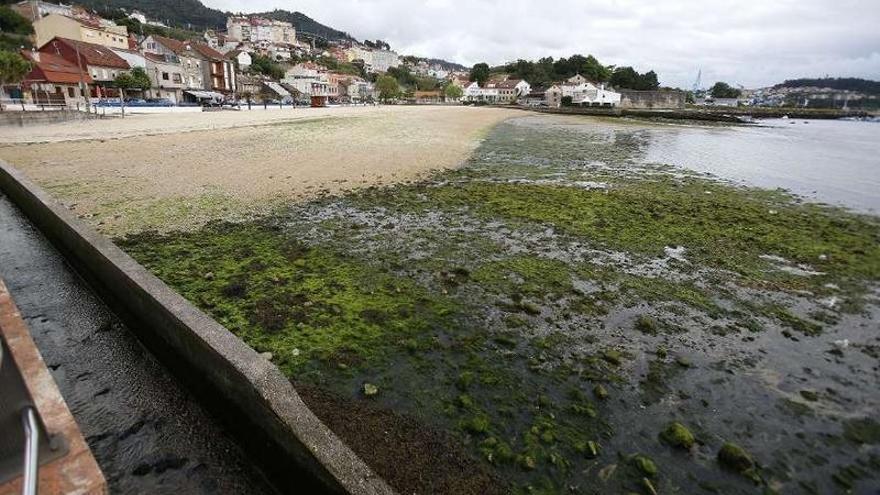 Imagen del lateral de la playa de Arealonga, donde se aprecia la falta de arena.