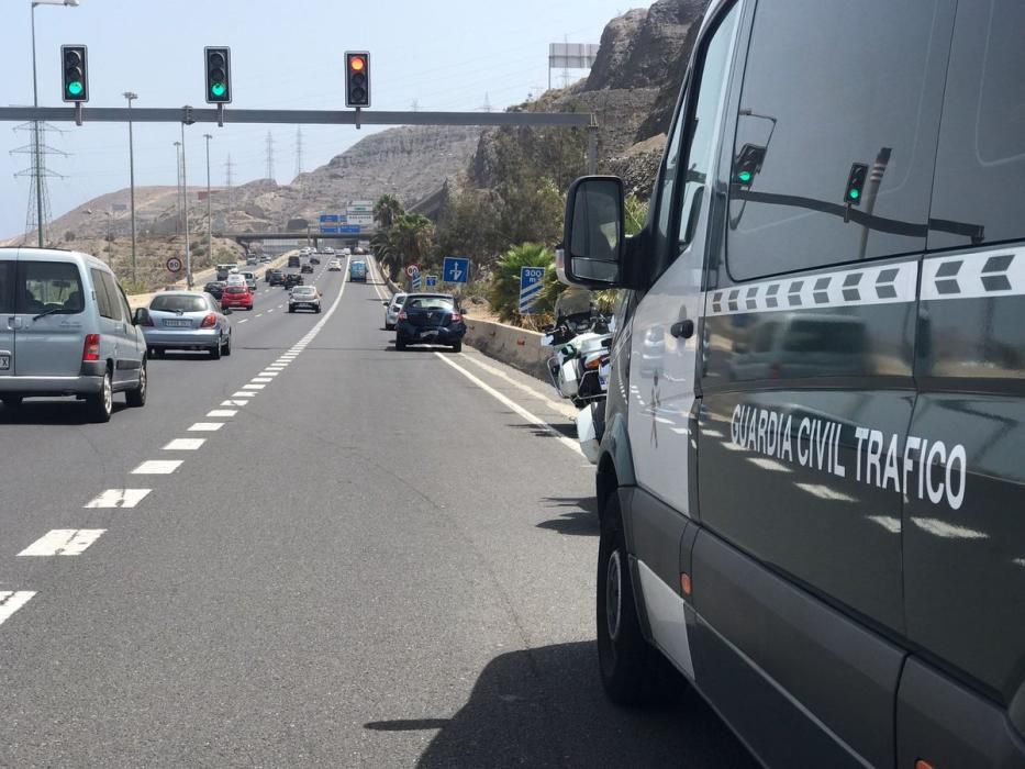 Una colisión de varios vehículos en La Laja