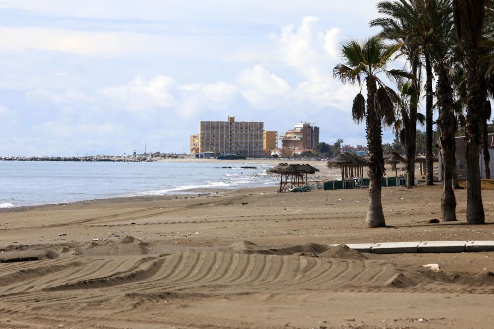 Playas cerradas en Málaga en el inicio de la primavera