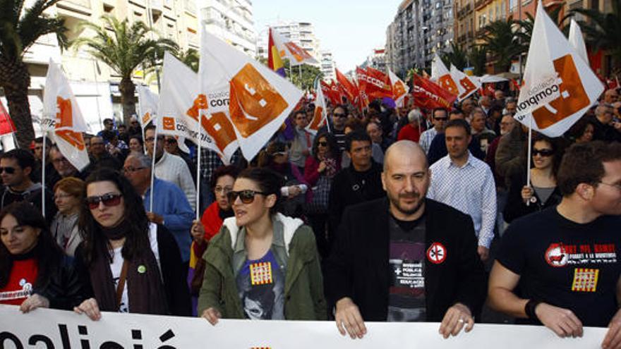 Un momento de la manifestación que ha tenido lugar hoy