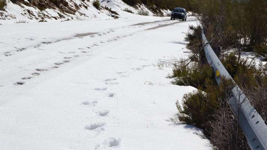 El alto del Peñón de Escuredo sigue cortado por la nieve