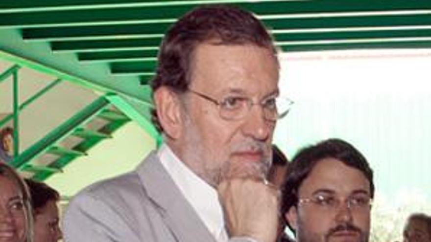 l presidente del Partido Popular, Mariano Rajoy, en La Palma.