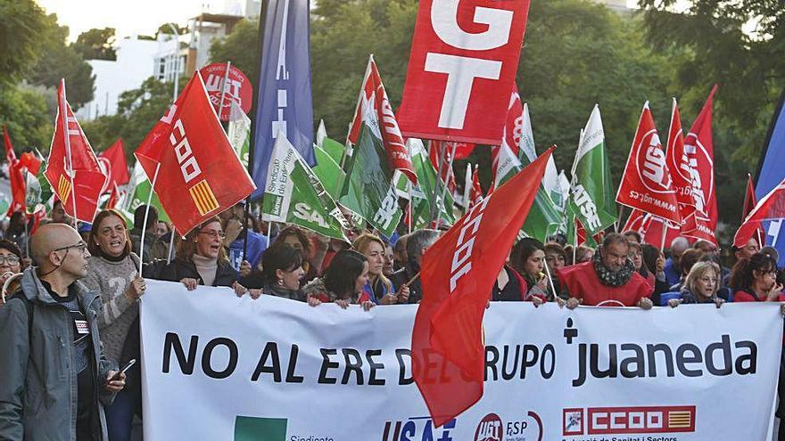 Una imagen de la manifestación llevada a cabo en noviembre contra el ERE planteado por Juaneda.