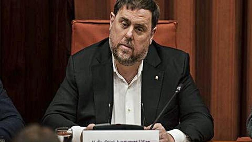 Junqueras, en la compareixença de dimarts al Parlament.