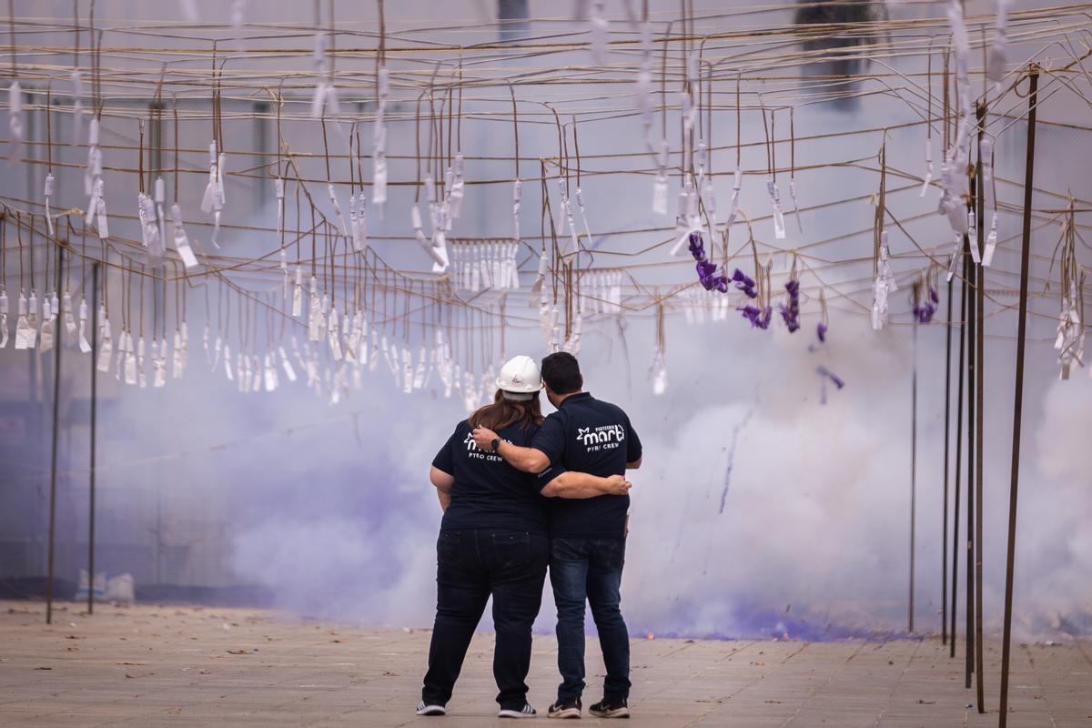 Mascletà del 8 de marzo del 2022 en las Fallas de València.