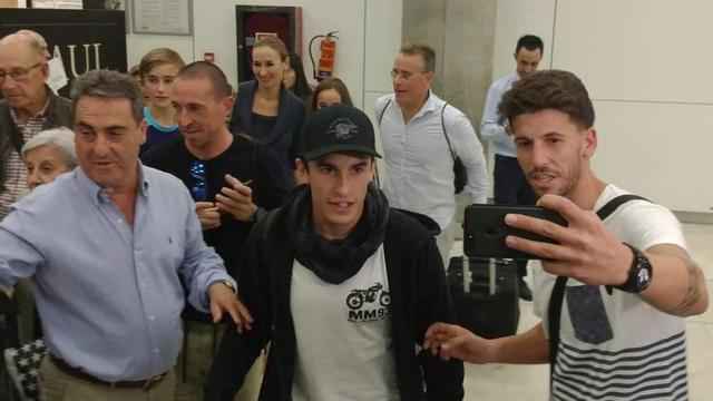 Márquez, a su llegada a Barajas