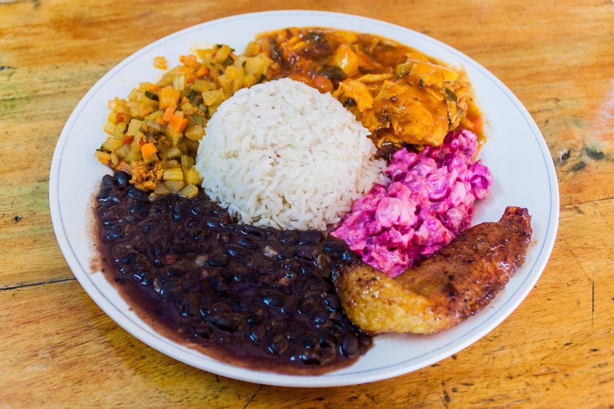 Typical meal in Costa Rica.