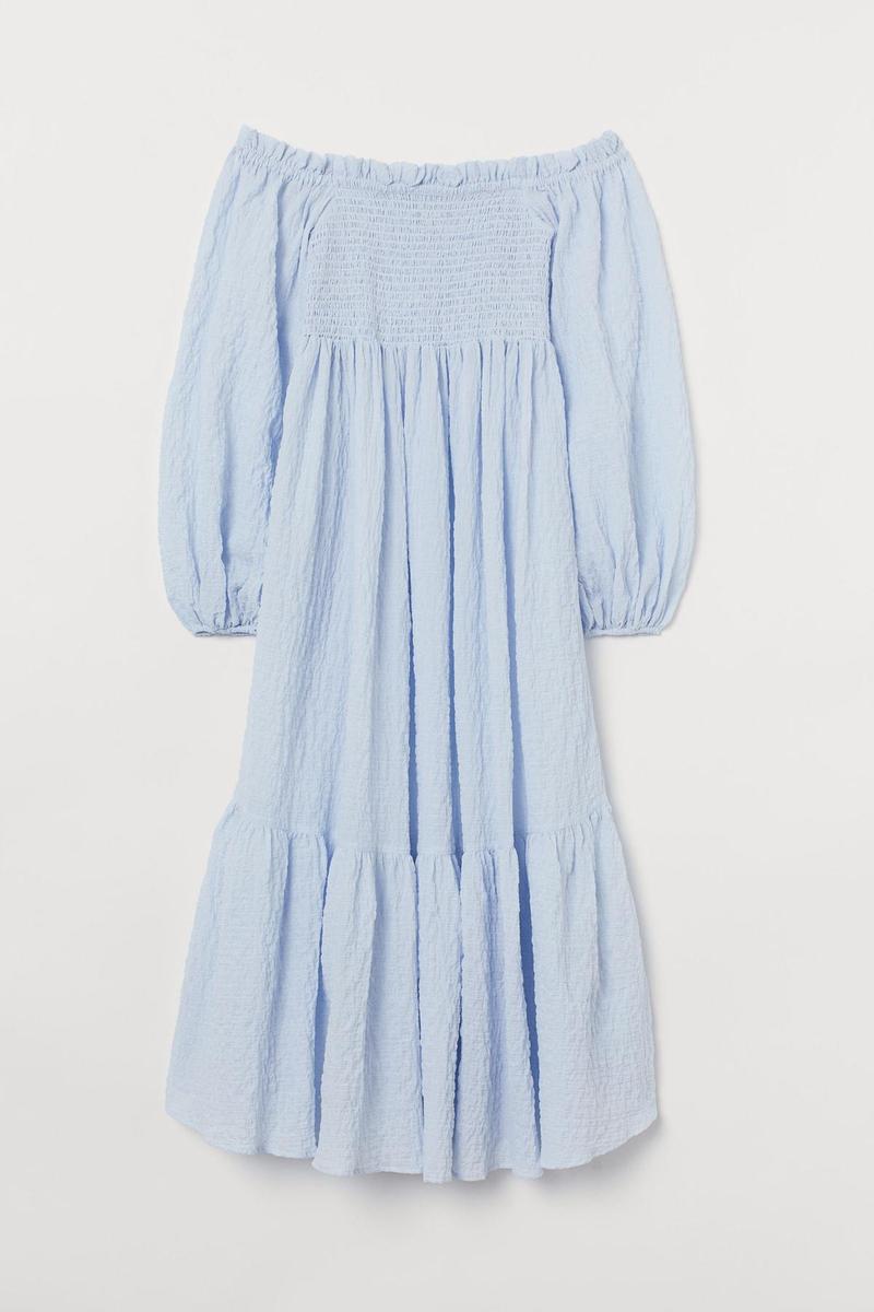 Vestido con hombros al descubierto de H&M