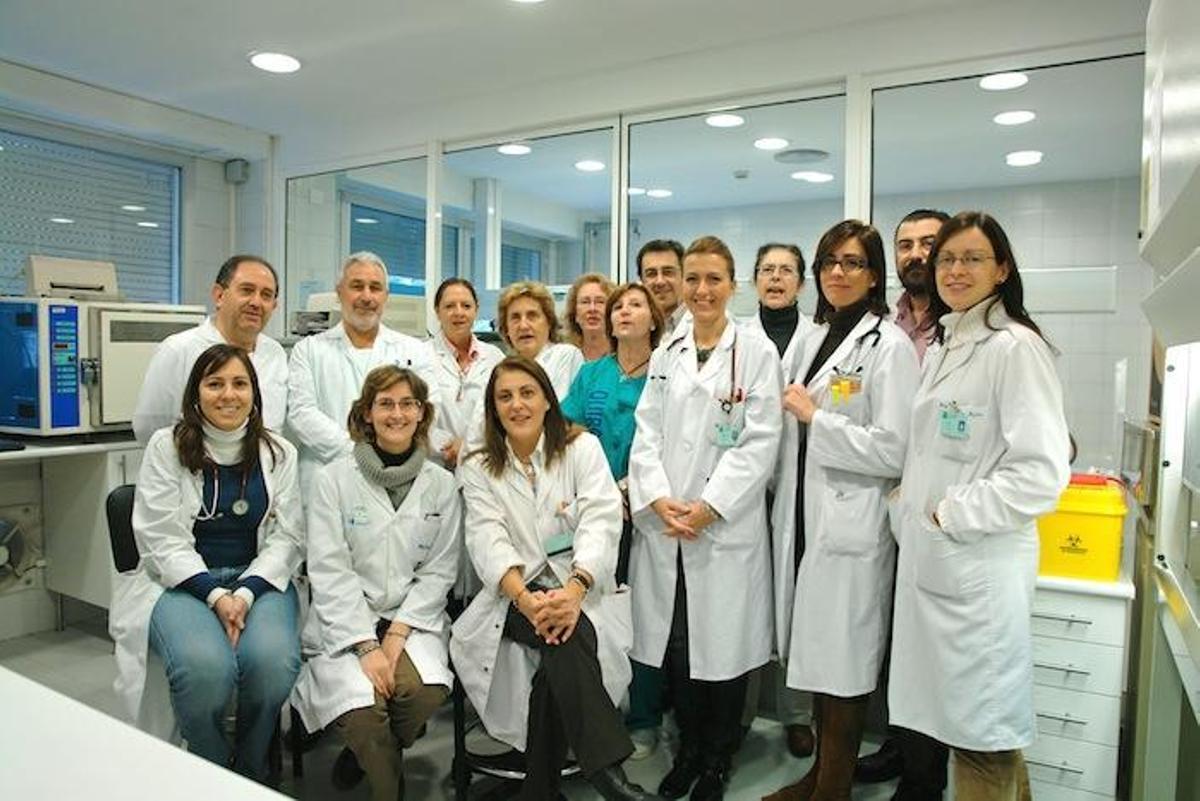 El grupo de hematología en el que trabajaba Pilar Galera (primera por la izquierda).